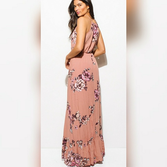 ❤️LAST ONE❤️ 🌿DUSTY HALTER MAXI DRESS🌿 - Picture 6 of 8